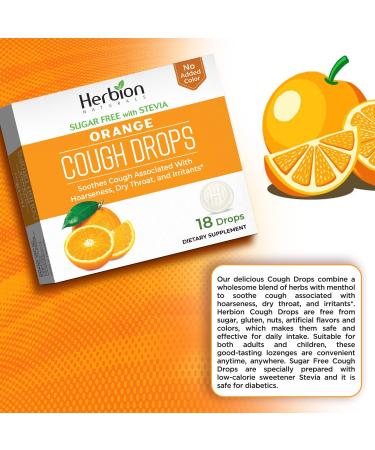 Herbion Naturals Sugar Free Cough Drops with Natural Orange Flavor Natural Orange (Pack of 3) 18 Count - Buy Online on GoSupps.com
