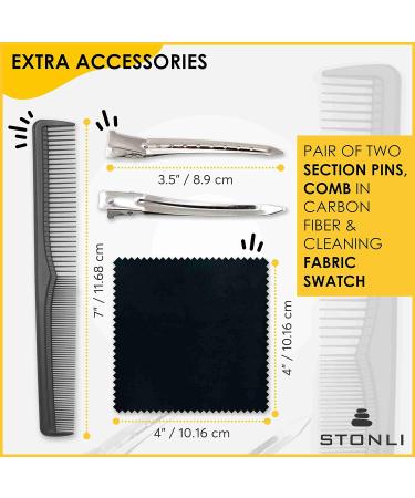 Stonli 6 inch Hair Cutting Scissors - Stainless Steel Barber Scissors for Salon & Home Use - Sharp Edge Hairdressing Scissors with Pouch (Black) - Buy Online on GoSupps.com