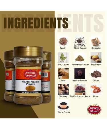 Spicy World Garam Masala 3.5 oz Jar - Authentic Indian Blend with 15+ Premium Ingredients - Buy Online on GoSupps.com