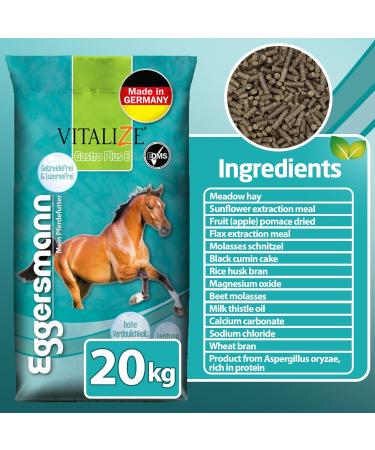 Eggersmann Mein Pferdefutter Vitalize Gastro Plus E Stomach Sensitive Horse Food Grain Free with Magnesium for Muscles and Ne - Buy Online on GoSupps.com