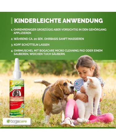 BOGACARE Perfect Ear Cleaner for Dogs - 125ml Innovative Ear Cleaner with Women's Mantle & Acetic Acid - Effective Pet Ear Hygiene Solution - Buy Online on GoSupps.com