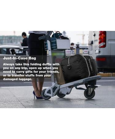 WANDF Foldable Duffle Bag Black 60L 24 Lightweight Travel Gym Sports Luggage - Buy Online on GoSupps.com