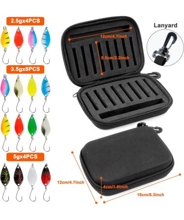 Puwowye Trout Spoon Set - 16 Pieces Fishing Bait Spinner Blinker Set for Pike Zander Barsch & Trout | 3.5g/5g with Storage Box - International Shipping - Buy Online on GoSupps.com