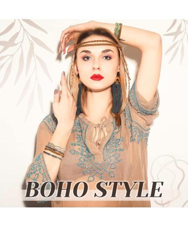 60 Pcs Boho Hair Ties Set - Stylish Elastic Bracelet Hair Ties for Women - 10 Styles - Dual Use Hair Band for Girls - Soft and Durable - Buy Online on GoSupps.com