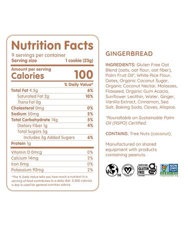 Maxine's Heavenly Gingerbread Cookies - Vegan & Gluten Free | Sweetened with Coconut Sugar & Dates | Low Sugar & Dairy Free | 7.2 oz (2 pack) - Buy Online on GoSupps.com