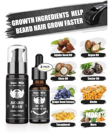 Beard Growth Kit with Roller, Oil, Brush & More - Christmas Gift for Men - Buy Online on GoSupps.com