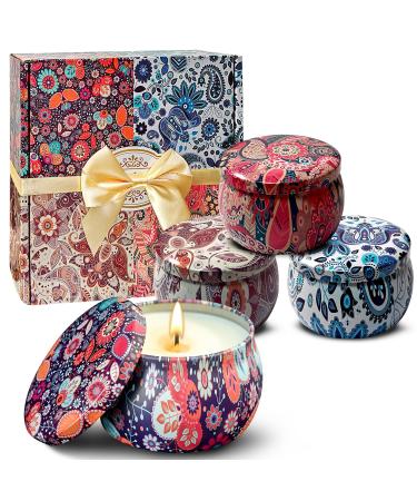 Candles gifts for women fragrance candles gift set for women sleeping candles gifts for women birthday presents for women gifts for mother gift for best friend 4 pieces of flower