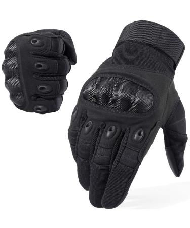 WTACTFUL Tactical Gloves for Men Touchscreen Airsoft Paintball Motorcycle Gloves Full Finger Black X-Large