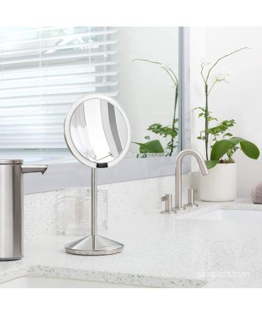 simplehuman Mini Travel Sensor Makeup Mirror - 10x Magnification - Brushed Stainless Steel - Buy Online on GoSupps.com