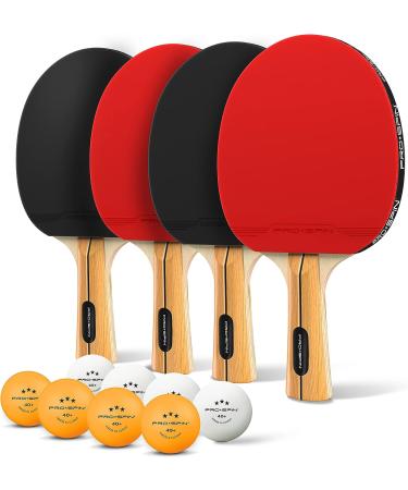 PRO-SPIN Ping Pong Paddle Set - High-Performance Rackets, 3-Star Balls, Compact Case | Indoor & Outdoor 4-Player Kit - Buy Online on GoSupps.com