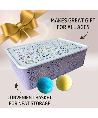 Purelis 40-Count Moisturizing Bath Bombs Gift Basket with Essential Oils & Shea Butter - Organic, Individually Wrapped Bath Bombs in Gift Box - Perfect Gift for Women & Kids - Buy Online on GoSupps.com