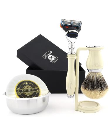 Manual Shaving Sets for Men - Razors and Brush Holders - Super Silvertip Badger Hair Shaving Brush