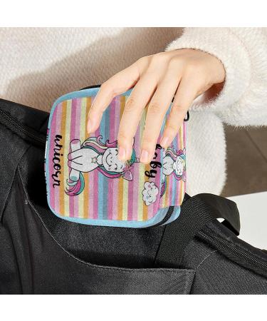 Unicorn Sanitary Napkin Storage Bag - Menstrual Pad Pouch with Zipper for Girls & Women - Buy Online on GoSupps.com