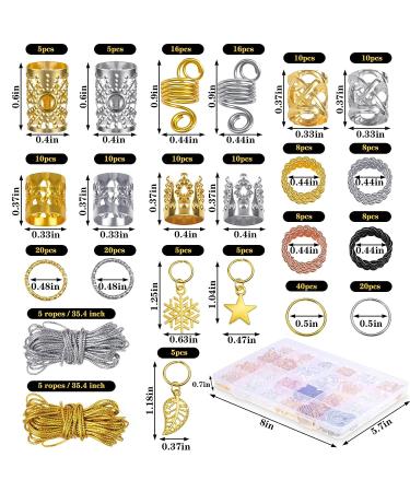 259PCS Hair Jewelry Accessories for Women - Hair Loc Wire Wrapped Adornment for Dreadlocks with Beads, Charms, Rings, Cuffs, and Clips - Hair Decorations Set - Buy Online on GoSupps.com