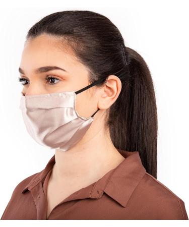 HABAC STUDIO Pack of 5 Satin Silk Face Masks Reusable Cover Bandana Balaclavas Face Masks Washable UK Black Face Mask with Nose Wire Pleated Face Mask for Women Men Adjustable. Nude - Buy Online on GoSupps.com