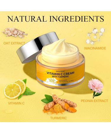 Vitamin C Face Moisturizer - Turmeric Cream for Anti-Aging Skin Firming & Brightening - Dark Spots & Wrinkles Treatment - 1.76 OZ - Buy Online on GoSupps.com