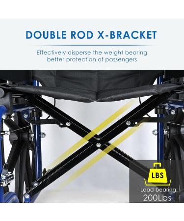 LIVINGbasics Light Weight Wheelchair with Flip Back Desk Arms Swing Away Footrests 18-Inch Seat Width Foldable Weight Capacity: 220lb (100kg) - Buy Online on GoSupps.com