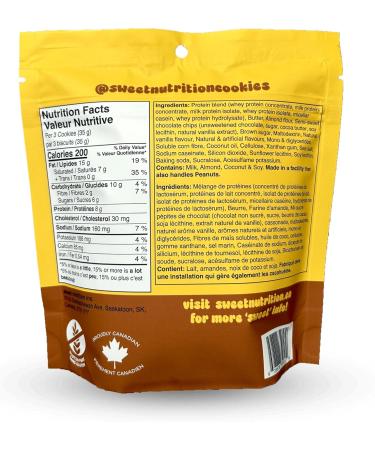 Sweet Nutrition Protein Cookies Milk Chocolate Chip High Protein Gluten Free Low Carb (6 bags/box) - Buy Online on GoSupps.com