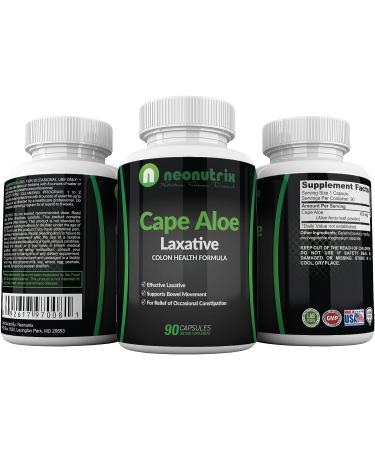Cape Aloe Natural Laxatives for Constipation Relief - 90 Capsules - Made in USA | Neonutrix - Buy Online on GoSupps.com