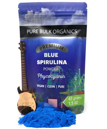 Pure Bulk Organics Blue Spirulina Powder Gorgeous Phycocyanin Food Coloring a Powerful Protein Antioxidant Superfood + Immunity Support 43 Servings Includes Collectible Guitar Spoon (1.5 oz) 1.50 Ounce (Pack of 1)