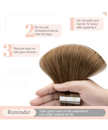 SEGO Glue on Hair Extensions 14 Seamless Straight 40g - 20pcs #6 Light Brown Human Hair - Buy Online on GoSupps.com