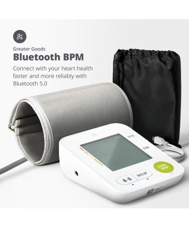Bluetooth Blood Pressure Monitor - Greater Goods Upper Arm BP Machine for Home Use | Wide Range Cuff (8.7 16.5 in) & Heart Rate Detection - Buy Online on GoSupps.com