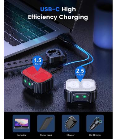 Zewdov Ultra Bright Rechargeable Bike Lights Set | IPX6 Waterproof Front & Back Lights | 8/12 Modes, 58Hrs Runtime | Easy Install Bicycle Headlight & Tail Light Combo - Buy Online on GoSupps.com