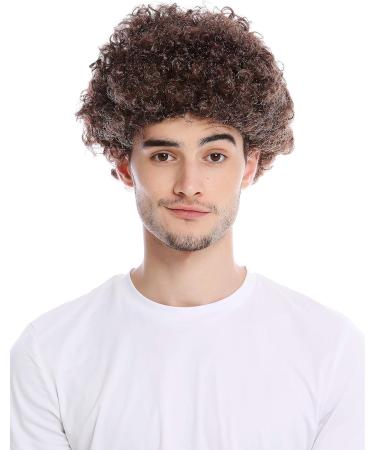 WIG ME UP PW0186-P4 | Short Frizzy Curls Afro Wig for Men & Women | Brown Carnival Costume Hairpiece - Buy Online on GoSupps.com