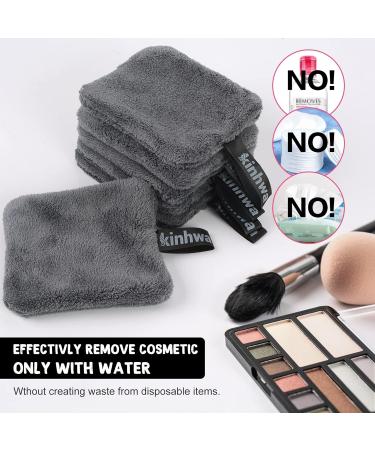 Buy Kinhwa Slimming Washable Makeup Remover Pads - Super Soft Microfiber Cotton Face Cleansing Pads with Laundry Bag - Dark Gray - 6 Pieces - Eco-Friendly & Reusable - Buy Online on GoSupps.com