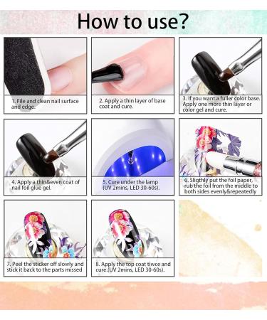 Gzmayuen Foil Transfer Nail Art Set | Marble Nail Stickers & Glue | 15ml Foil Transfer Foils & Nail Filings Gel | International Shipping Available - Buy Online on GoSupps.com