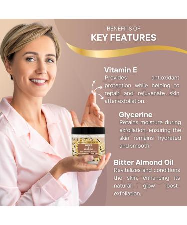 Warm Vanilla & Amber Body Scrub - Soft Peeling with Almond Oil & Vitamin E | 16.9 fl. oz - International Shipping Available - Buy Online on GoSupps.com