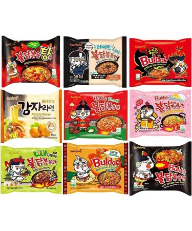 Korean Instant Noodles Ramen Variety Bundle & Chopsticks - Samyang Nongshim Ottogi Paldo Different Assorted Flavours (Pack of 40) by CNMART - Buy Online on GoSupps.com