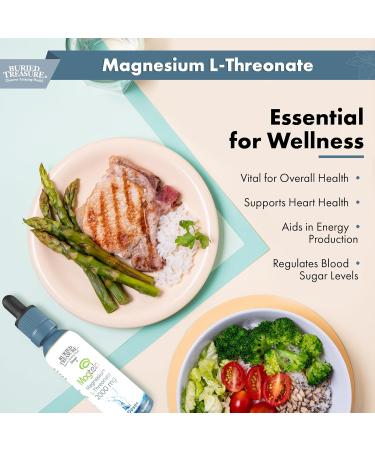 Buried Treasure Magtein - 2 oz. 15 Doses Brain Health Magnesium L-Threonate for Enhanced Memory and Sleep 2 Fl Oz (Pack of 1) - Buy Online on GoSupps.com