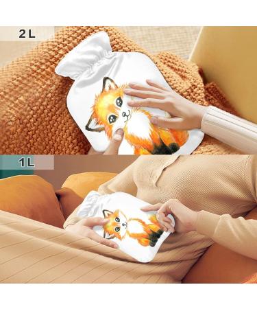 Large 2L Hot Water Bottle with Cover for Pain Relief | Soothing Neck & Shoulder Relief - Buy Online on GoSupps.com