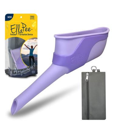 EllaPee Womens Urinal Funnel Female Urination Device for Women, Camping Accessories, Hiking, Outdoor Activities & More with Medical Grade Silicone (Reusable) So You Can Stand to Pee with Included Bag Purple