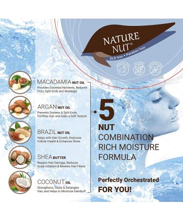 Nourish and Hydrate with Nature Nut Hair Mask - Hypoallergenic Deep Conditioner for Dry, Damaged Hair - 5 Nut Hydrating Formula - 8.45 FL OZ - Buy Online on GoSupps.com