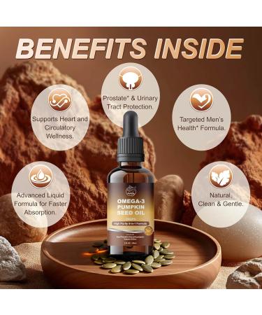 Omega-3 & Pumpkin Seed Oil Liquid Drops for Men, Liquid Supplement for Prostate*, Heart* & Brain* Health*, Alcohol-Free, 2 fl oz - Buy Online on GoSupps.com