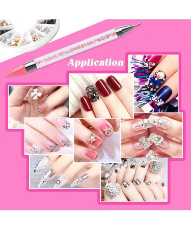 Sularpek Nail Rhinestone Picker Dotting Tool - Pink Acrylic Handle Dual End Pen for DIY Nail Art Decoration - Buy Online on GoSupps.com
