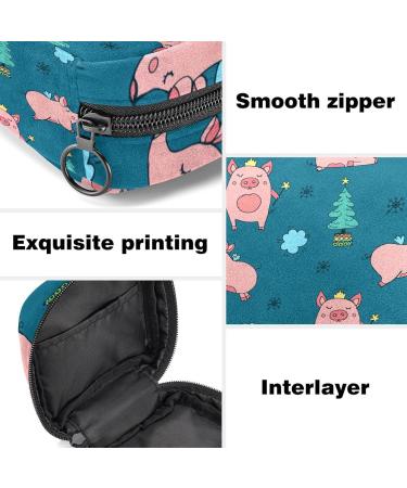 Stylish Menstruation Pad Bag with Zipper | Zippered Napkin & Tampon Bag for Women & Girls | Funny Pigs with Wings Design - Buy Online on GoSupps.com