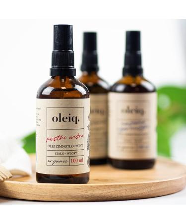 OLEIQ Cherry Kernel Oil | Vegan Natural Skin Care Oil for Face Body & Hair | 100ml - Buy Online on GoSupps.com