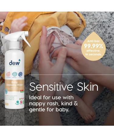 Dew Baby Cleansing Water 100% Natural Antibacterial Sanitiser Spray 500ml - Hypoallergenic Baby Sterilizer for Hand, Bum, Face & Dummy | Safe for Ingestion, Ideal for Nappy Rash - Buy Online on GoSupps.com