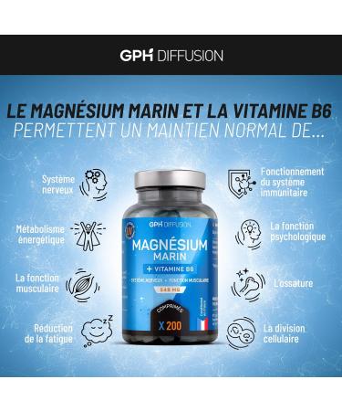 Marine Magnium + Vitamin B6-548 mg - 200 Tablets - Buy Online on GoSupps.com