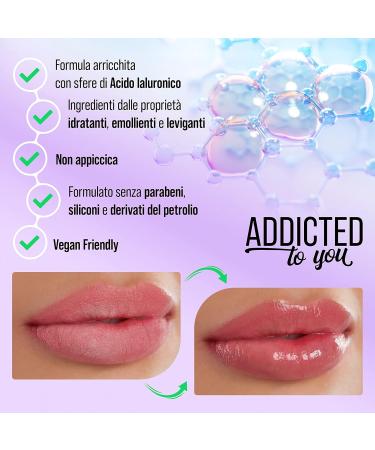 Sheila Cosmetics Addicted To You Huile Nourrissante & Gloss L vres l Acide Hyaluronique Texture Transparente Fabriqu en Italie (Format unique 02 Grenade) 02 Grenade Format unique - Buy Online on GoSupps.com