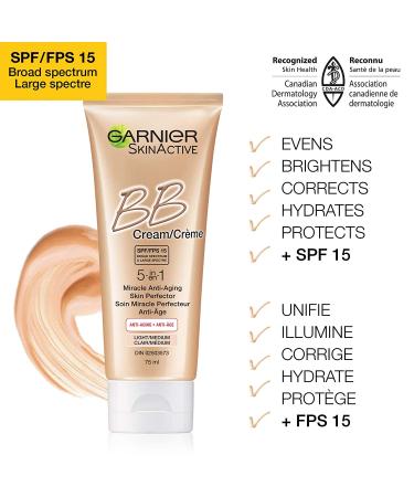 Garnier SkinActive BB Cream 5-in-1 Anti-Aging LightMedium 2.5 fl oz â€“ Perfect Skin Solution - Buy Online on GoSupps.com