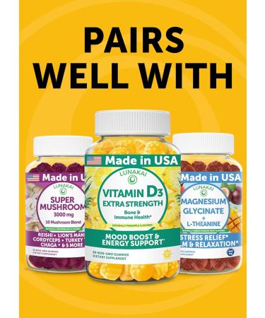 Lunakai USA Made Turmeric Gummies with Ginger & BioPerine High Absorption Turmeric and Ginger Supplement for Inflammation Joint & Immune Support 60ct - Buy Online on GoSupps.com