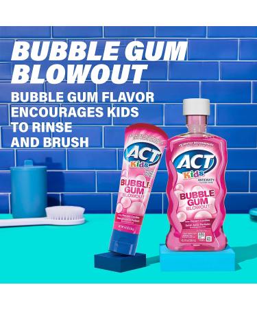 ACT Kids Anticavity Fluoride Rinse Bubble Gum 16.9oz & Toothpaste Wild Watermelon 4.6oz - Buy Online on GoSupps.com