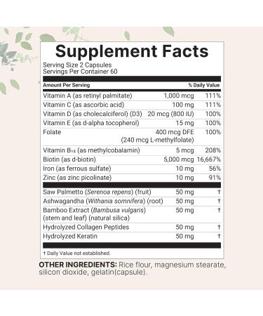 Micro Ingredients Multi Collagen Protein Powder 2 Pounds & Hair Vitamins Complex Capsules Bundle Pack | Grass-Fed Collagen Peptides | 14-in-1 Advanced Hair Growth Support - Buy Online on GoSupps.com