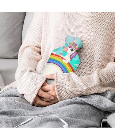 Rainbow Unicorn Hot Water Bottle with Plush Cover - Hand Warmer for Kids & Adults | 26.5x15.3cm | International Shipping Available - Buy Online on GoSupps.com