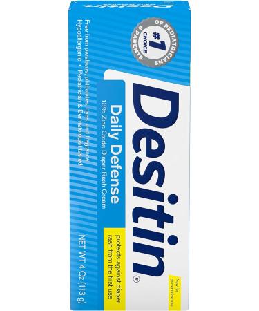 Desitin Daily Defense Baby Diaper Rash Cream - 13% Zinc Oxide Barrier Cream - Treat, Relieve & Prevent Diaper Rash - Hypoallergenic - 4 oz (Pack of 6) - Buy Online on GoSupps.com