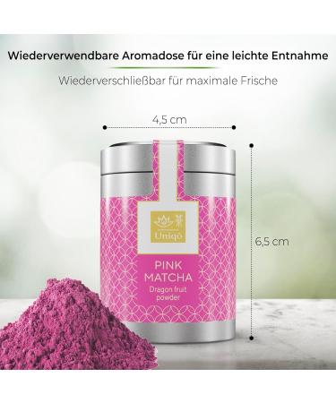 Buy Tea Uniqo Pink Matcha Powder - 100% Natural Dragon Fruit Superfood for Drinks Ice Cream Lattes & Baking - International Shipping Available - Buy Online on GoSupps.com